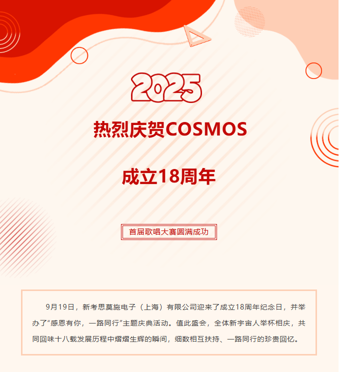 感恩有你，一路同行——热烈庆贺COSMOS成立18周年、首届歌唱大赛圆满成功！(图1)